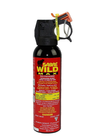 Sabre Bear Spray Wild MAX 1% with Orange Safety Wedge (225g bottle) - Frankensled Inc.